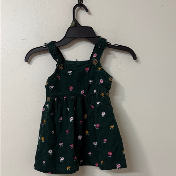Blueberi Boulevard Dark Green Dress with Floral Embroidery - Picture 1 of 1